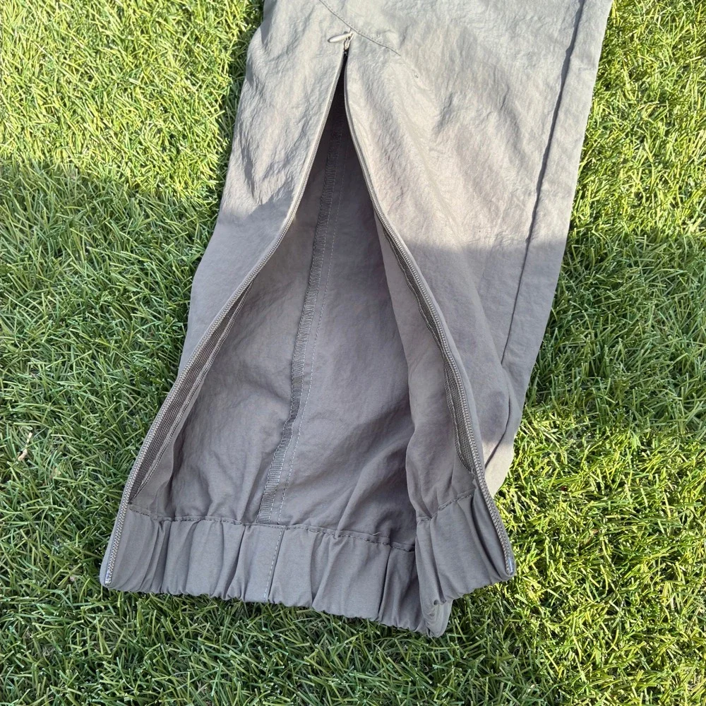 Richie Le Collection Mens Medium Gray Nylon Zippered Ankle Joggers Pants RLC-439